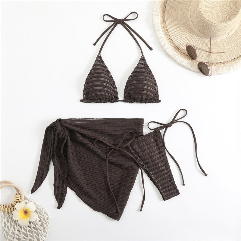 Three piece split solid color triangle