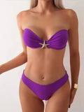 Bikini purple strapless starfish