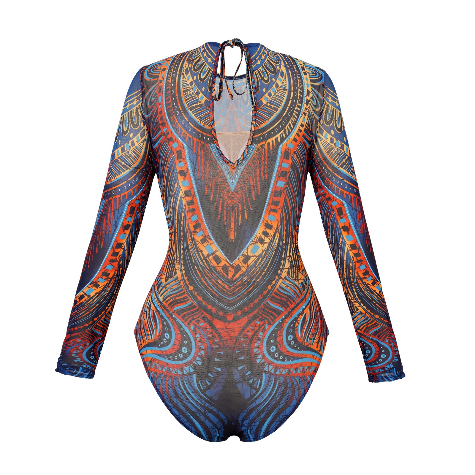 Women's Quick-Dry Long-Sleeve Mesh Sun Protection Swimwear Swim Suit