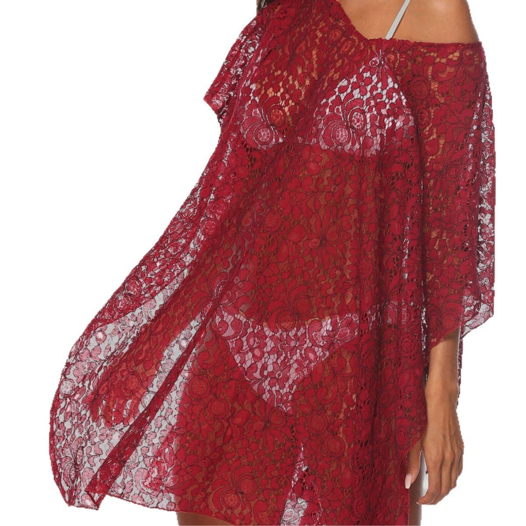 Women's Beach Vacation Sarong Sexy Sheer Lace Bikini Cover-up