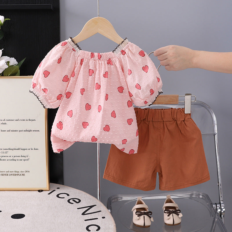 Love bow top and shorts set