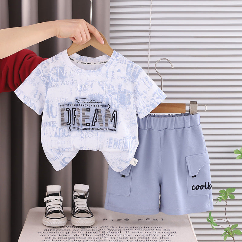 Round neck short sleeved top and shorts set