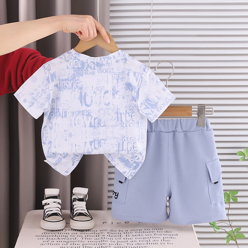 Round neck short sleeved top and shorts set