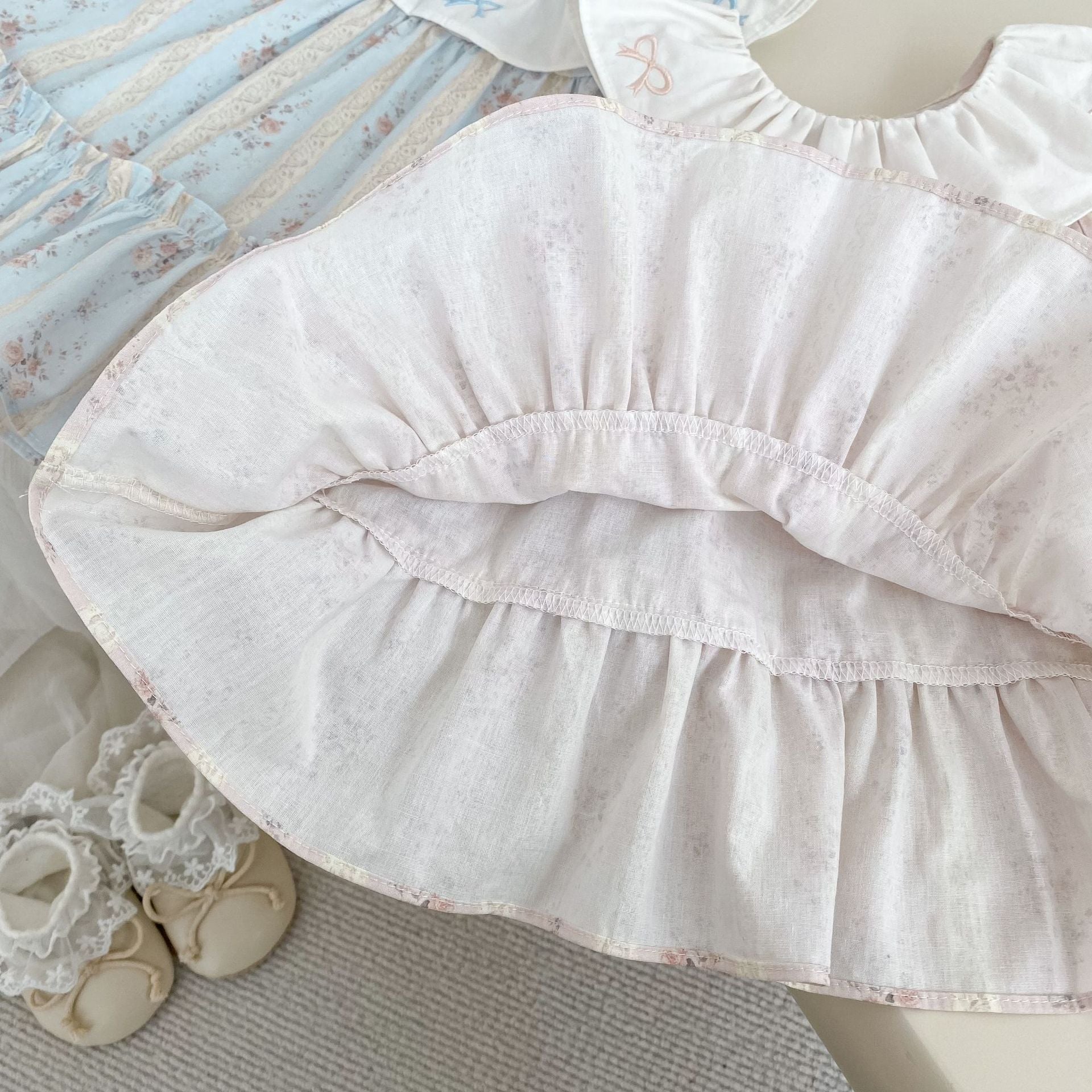 Cute Baby Girl Dress with Peter Pan Collar, Sleeveless Floral Summer Dress for Toddler Girls, Lightweight Princess Style Dress