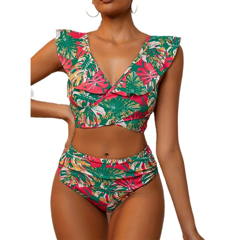 High waisted backless swimsuit