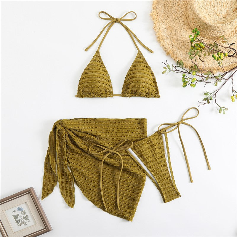 Three piece split solid color triangle