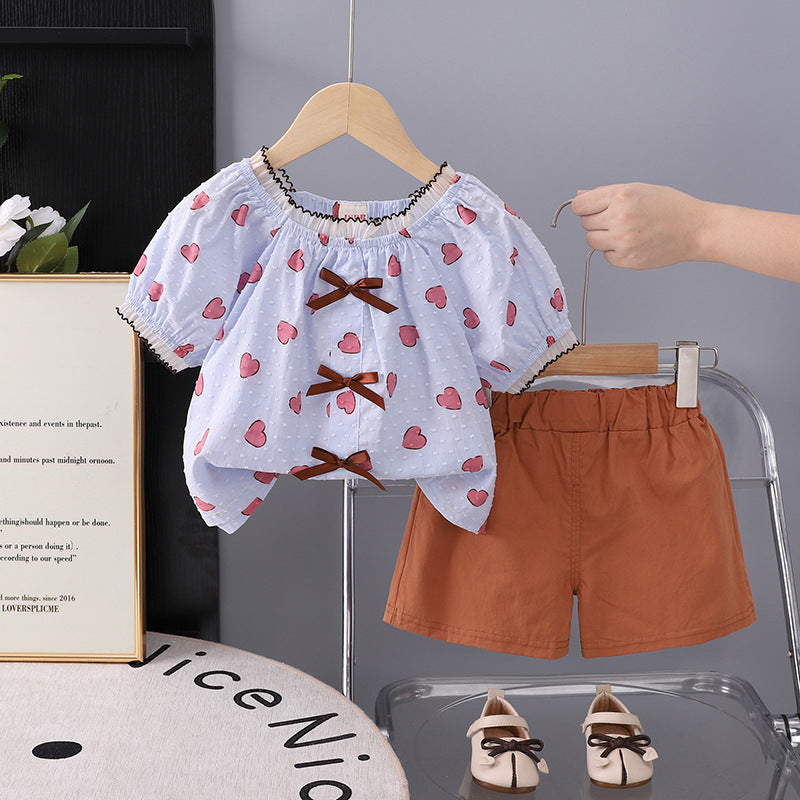 Love bow top and shorts set