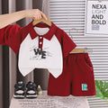 Collar short sleeved top and shorts set