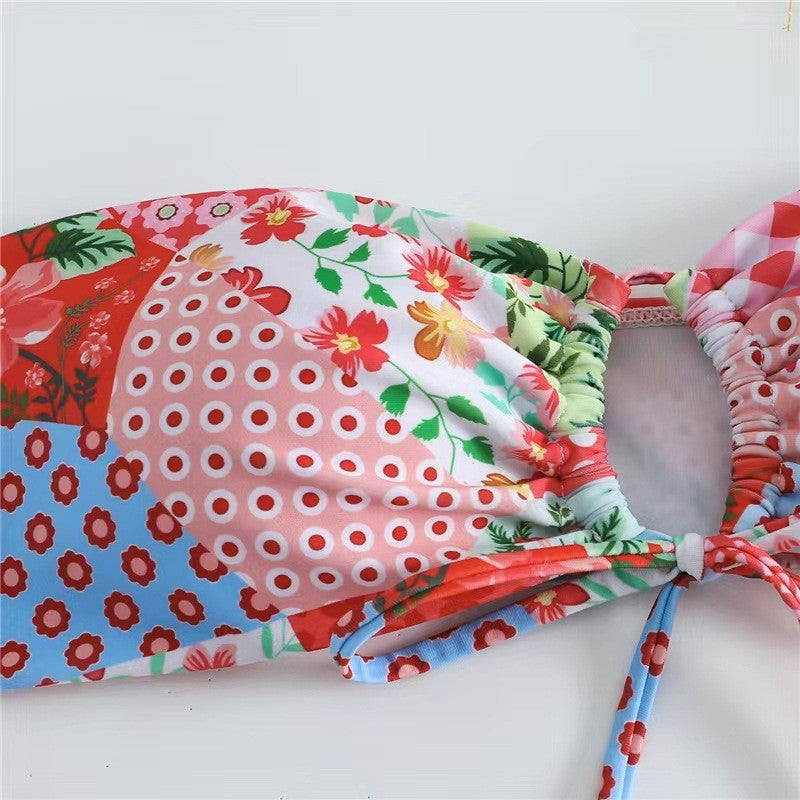 Strapless bikini split swimsuit