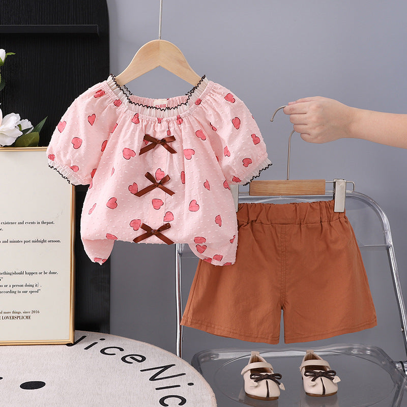 Love bow top and shorts set