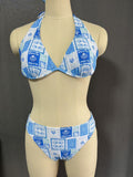 Printed Separated Bikini with String Ties, Sexy Swimsuit with Steel Support, Wholesale Swimwear