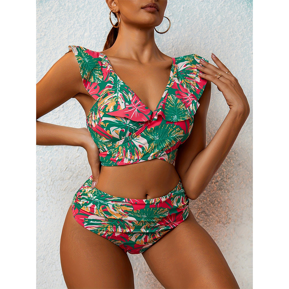 High waisted backless swimsuit