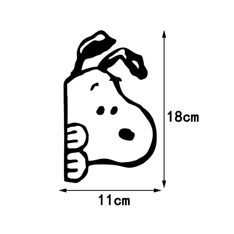 Snoopy Cartoon Car Sticker Scratch Cover for Side Window and Rear Windshield Decoration Creative Electric Vehicle Decal