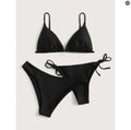 Split swimsuit women's solid color three-point bikini