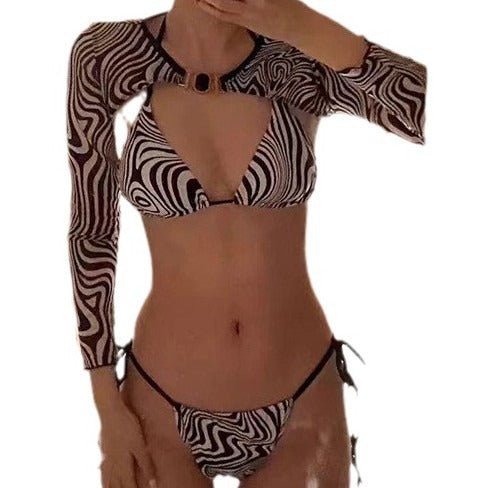 Long sleeved split swimsuit