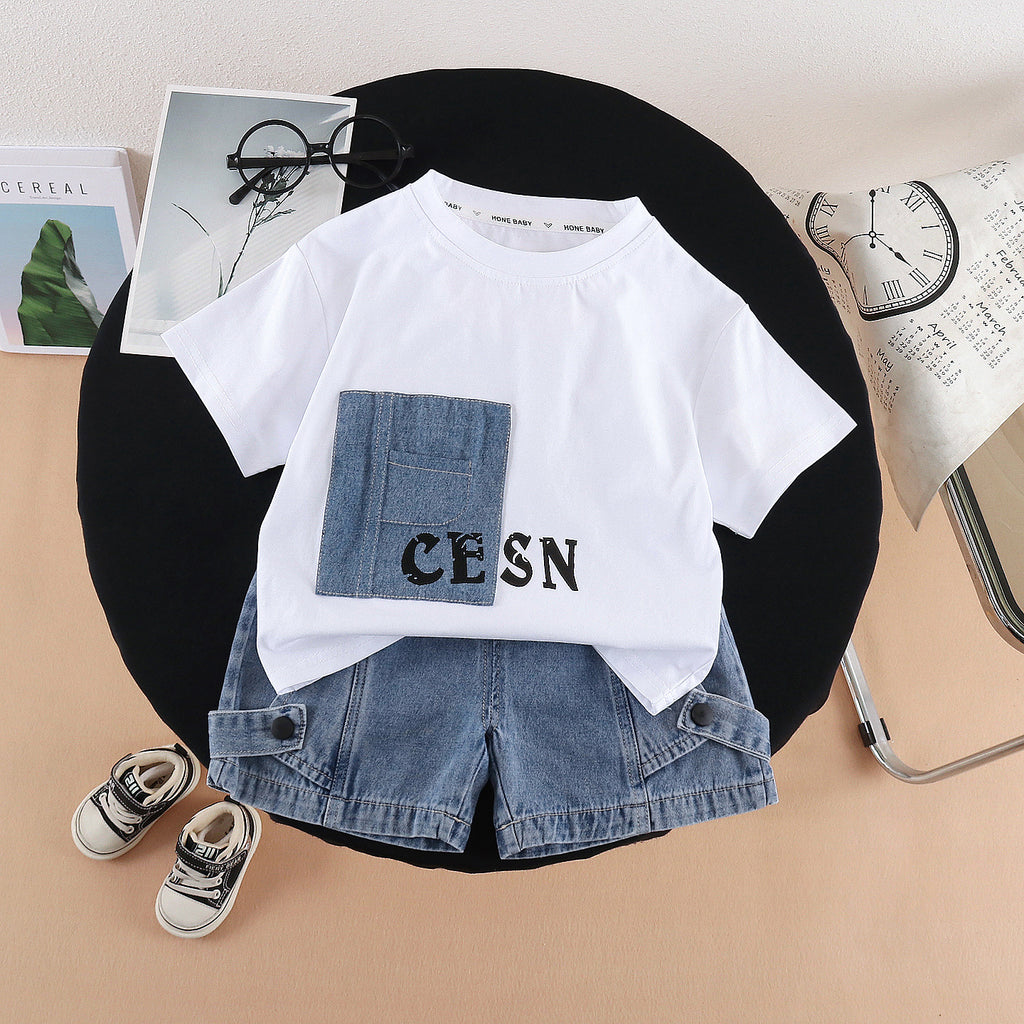 Round neck short sleeved top and shorts set