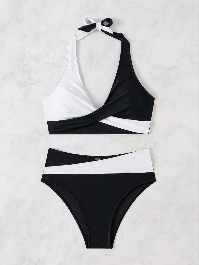 Split swimsuit two-piece set for women