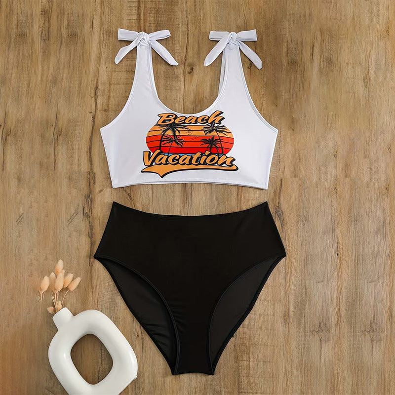Tight fitting quick drying split swimsuit