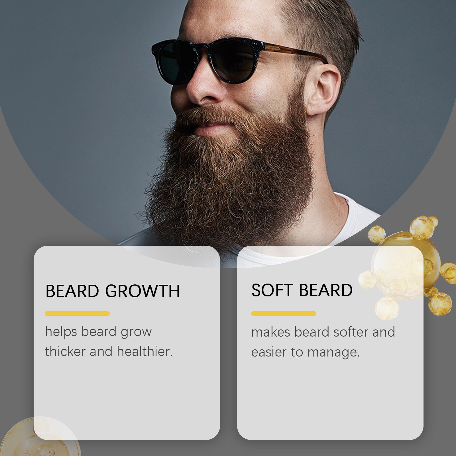 Men's Beard Care Oil Gentle Cleansing Moisturizing Softening Beard Essential Oil