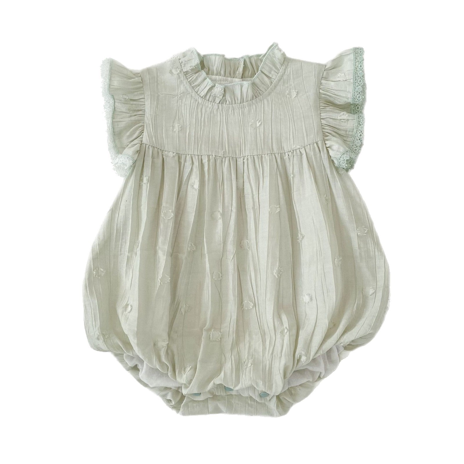 Cute Solid Color Summer Baby Sleeveless Romper with Stand-up Collar for Girls