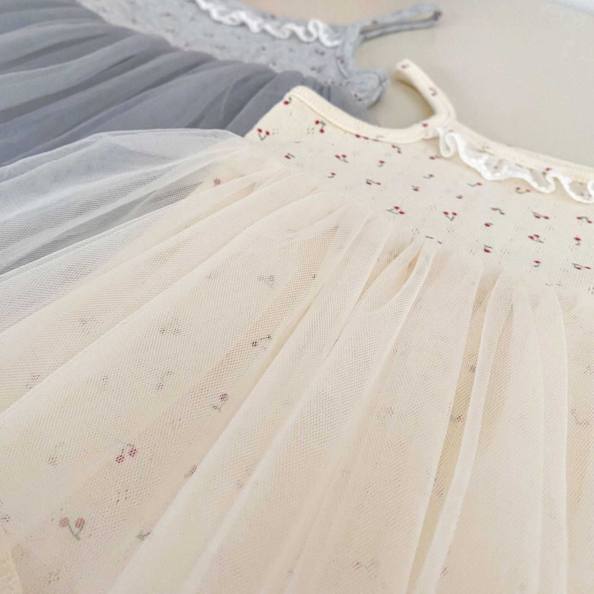 Cute Floral Tulle Romper for Baby Girls Summer Sweet Strap Bodysuit 100 Days Princess Dress Baby Clothes