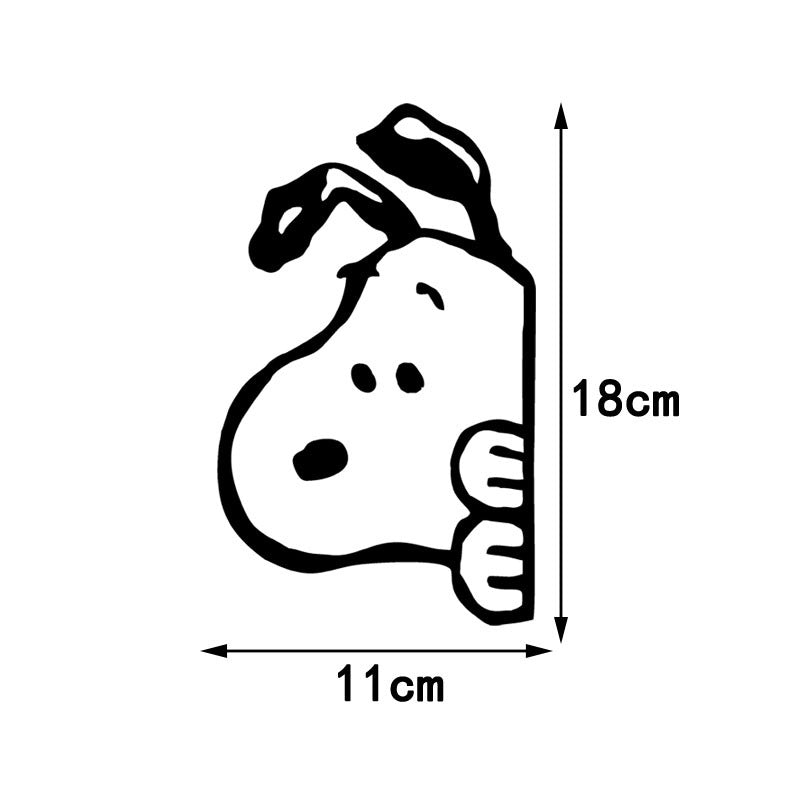 Snoopy Cartoon Car Sticker Scratch Cover for Side Window and Rear Windshield Decoration Creative Electric Vehicle Decal