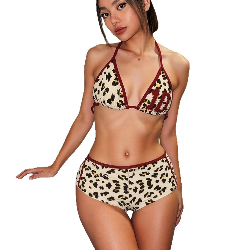 Printed Strapless High Waist Women's Two-Piece Swimsuit