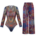 Long Sleeve Swimwear for Women, Sun Protection Swim Suit with Long Pants