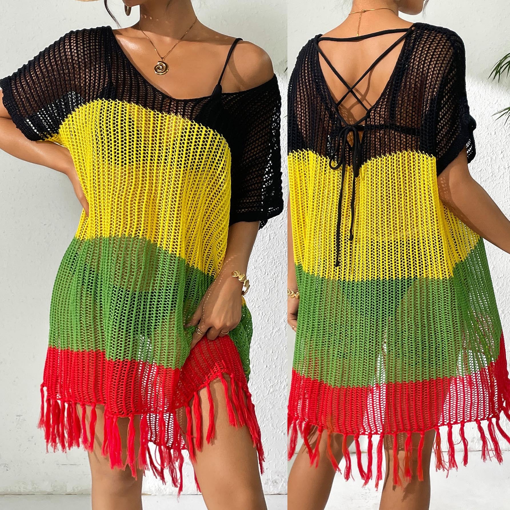 Ladies' Tied Dress with Bow, Beach Bikini Cover-up