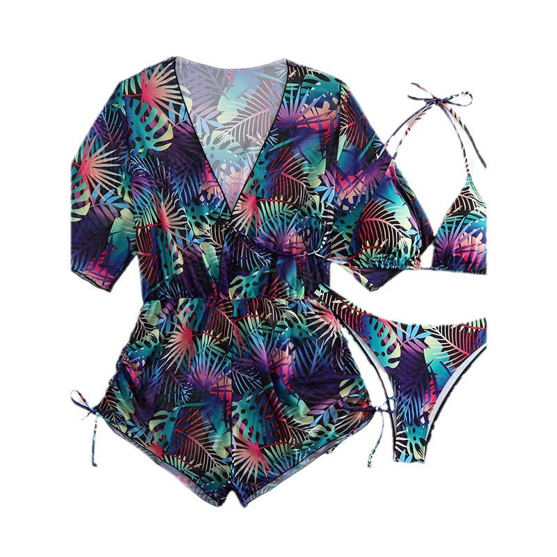 Split swimsuit three piece set for women