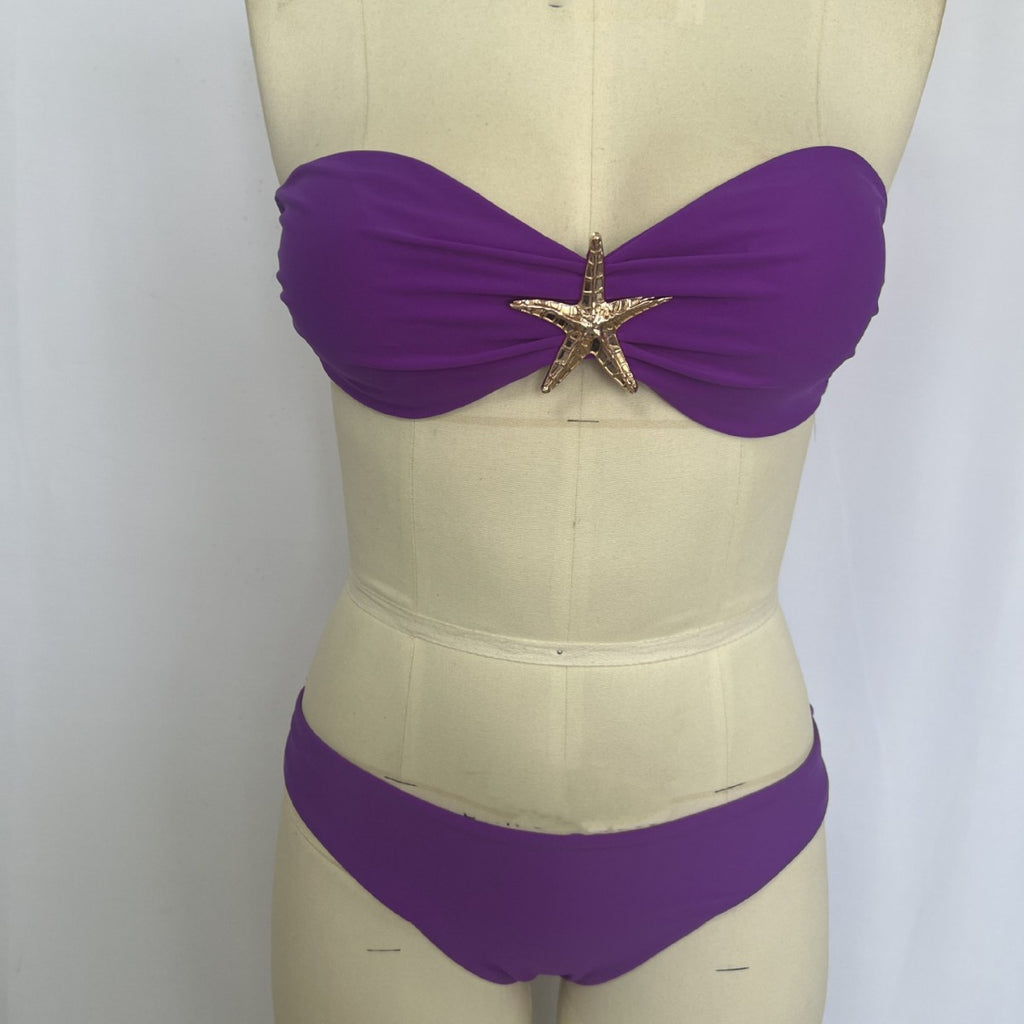 Bikini purple strapless starfish