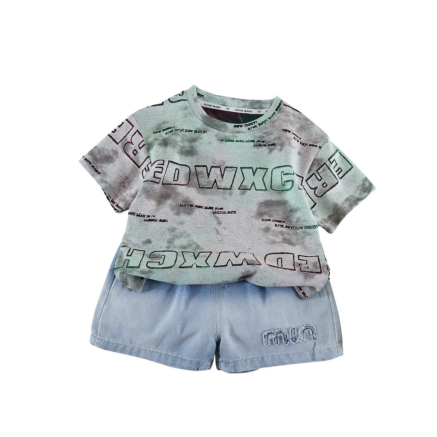 Tie dye round neck top and shorts set