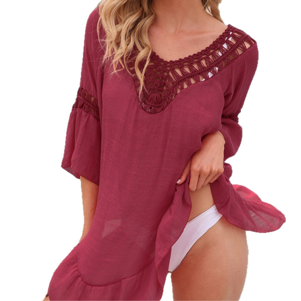 Irregular beach skirt cover up